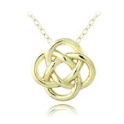 18K Gold over Sterling Silver Love Knot Flower Necklace