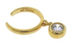 Sterling Silver CZ Bezel Set earpiece