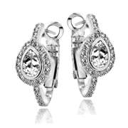 Silver Tone 2.4ct White Topaz Teardrop Clutchless Earrings