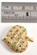 Lovely Puffed Heart with Enamel Pendant
