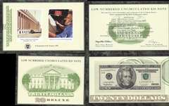 $20 1996 Issued by BEP 9/24/1998 Low serial number.  Original BEP holder