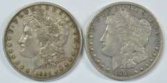 Sharp 1884-S & 1898-S Morgan Silver Dollars. Nice