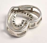 Modern Heart in a Heart Diamond Pendant