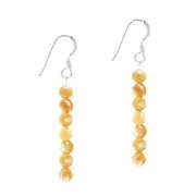 Sterling Silver Mother of Pearl Beaded Dangle Earrings