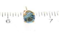Simple Yellow Gold Blue Topaz Earrings