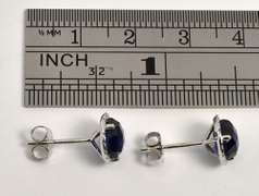 Delightful Sapphire & Diamond Earrings in 14K WG