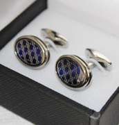 Handsome Pair Jeweled Style Cufflinks By Carelli