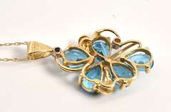 Bright Blue Topaz Cluster Pendant