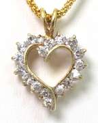 Sterling Silver Vermeil Heart Necklace