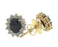 Pleasing Oval Sapphire and Diamond Halo Earrings
