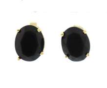 Lovely Yellow Gold Black Onyx Earrings