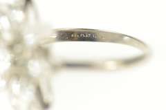 Platinum 0.65 Ctw Art Deco Diamond Flower Engagement Ring