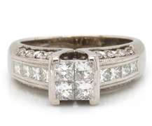 Brilliant 14kt WG Invisible Set Diamond Ring