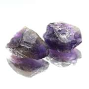 Collectors rich untreated 15.50ct uncut Amethyst pair