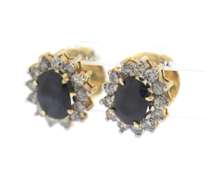 Pleasing Oval Sapphire and Diamond Halo Earrings