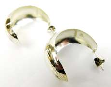 Wide Sterling Silver Engraved Hoop Earrings