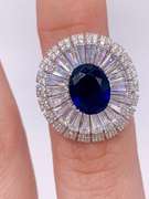 Princess Diana Themed Blue Sapphire Cocktail Ring