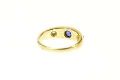 18K Yellow Gold Georgian Sapphire Rose Cut Diamond Band Ring