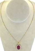 Delightful Ruby & Sapphire Necklace in Vermeil