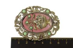 Sterling Silver Victorian Bouquet Bird Vine Statement Pin/Brooch