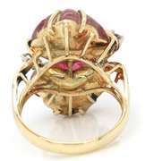 Stunning 14kt YG Watermelon Tourmaline Diamond Accent Ring