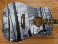 Taylor Swift Autographed Folklore Custom Graphics Acoustic Guitar