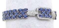 Dynamic Tanzanite & CZ Bracelet in Platinum-Plated Silver