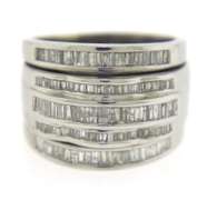 Dazzling White Gold Multi Row Diamond Band Ring