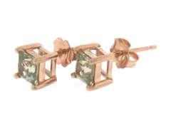 Beautiful Green Amethyst Stud Earrings