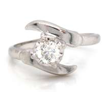 Brilliant 14kt WG Diamond Bypass White Gold Ring