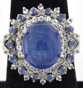 Breathtaking Tanzanite & White Sapphire Ring in Sterling Silver