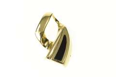 14K Yellow Gold Black Onyx Inlay Geometric Statement Pendant