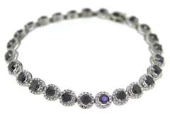Powerful 10ct Round Brilliant Cut Black Halo Diamond Bracelet