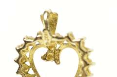 10K Yellow Gold Diamond Swirl Heart Love Symbol Pendant