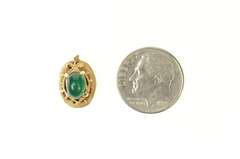 14K Yellow Gold Victorian Green Agate Slide Bracelet Charm/Pendant