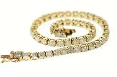 14K Yellow Gold Classic Cubic Zirconia Encrusted Tennis Bracelet