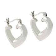 Sterling Silver Puffed Heart Earrings