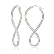 Sterling Silver Infinity Polished Drop Earrings