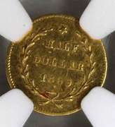 1869 Round Liberty Gold Ca Gold Half MS 62 NGC Holdered