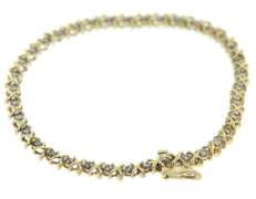 Strong Yellow Gold Diamond Hugs and Kisses Bracelet