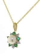 Wonderful Pearl, Diamond and Emerald Necklace