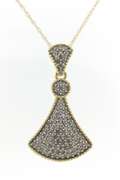 Fabulous 14kt Yellow Gold Fan Diamond Pendant on Chain