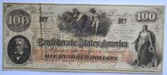 Dec 18 1862 $100 Confederate States Note