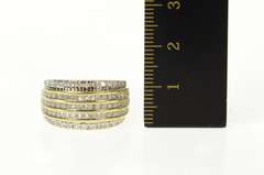 10K Yellow Gold 1.05 Ctw Tiered Diamond Row Statement Band Ring