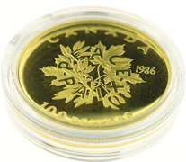 Two gold coins 1985 and 1986 Canadian 100 Dollar Commemorative Coins