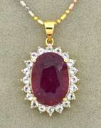 Delightful Ruby & Sapphire Necklace in Vermeil
