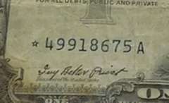 1957 $1 Sil Cert, Star Note, circ