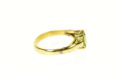 14K Yellow Gold Classic Oval Peridot Solitaire Statement Ring