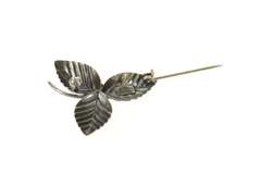 Sterling Silver Neils Erik From Danish Ornate Leaf Pin/Brooch