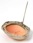 Gorgeous Adorned Cameo Brooch in 14KT White Gold